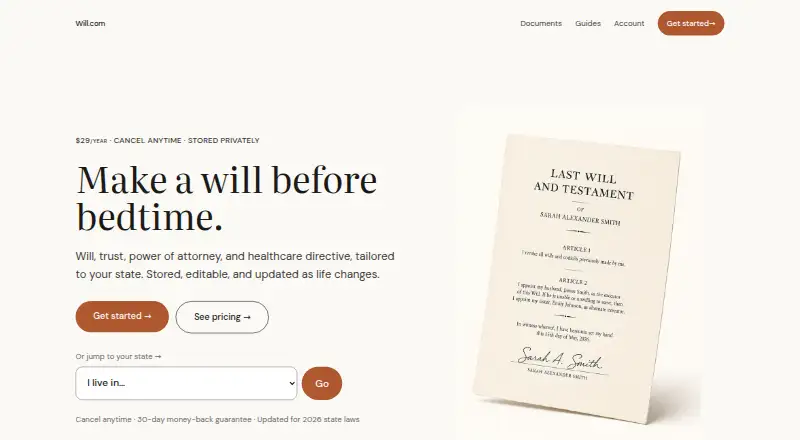 Will.com's website
