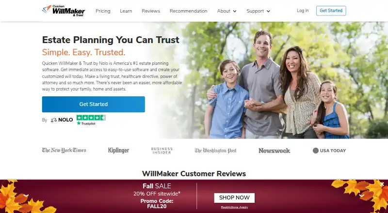 Quicken WillMaker & Trust's website