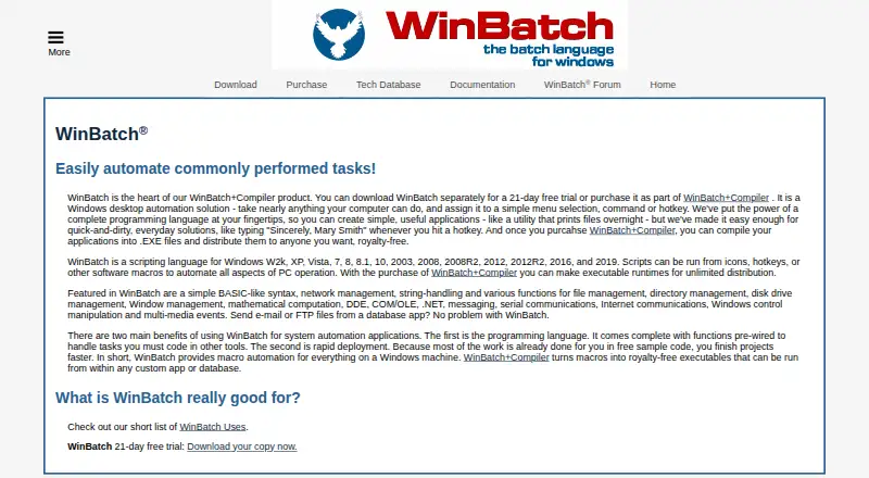 The WinBatch homepage