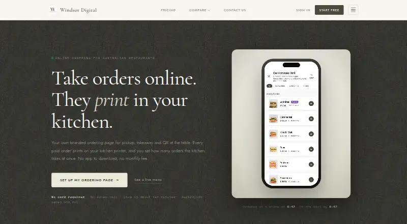 The Windsor Digital homepage