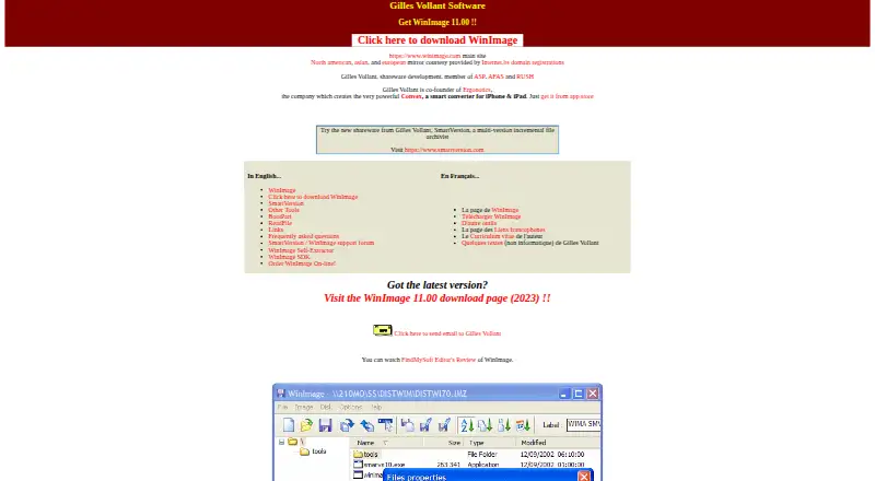 The WinImage homepage