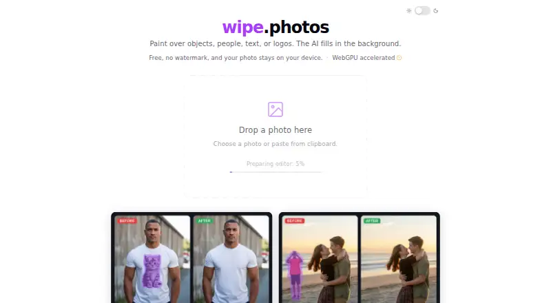 wipe.photos's website