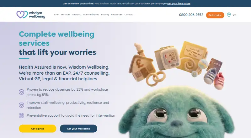 Health Assured Wisdom Wellbeing's website