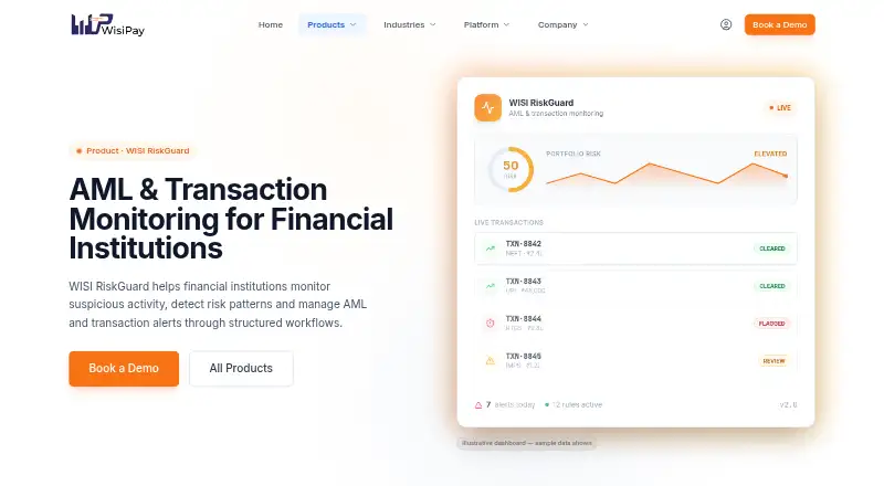 WISI RiskGuard's website