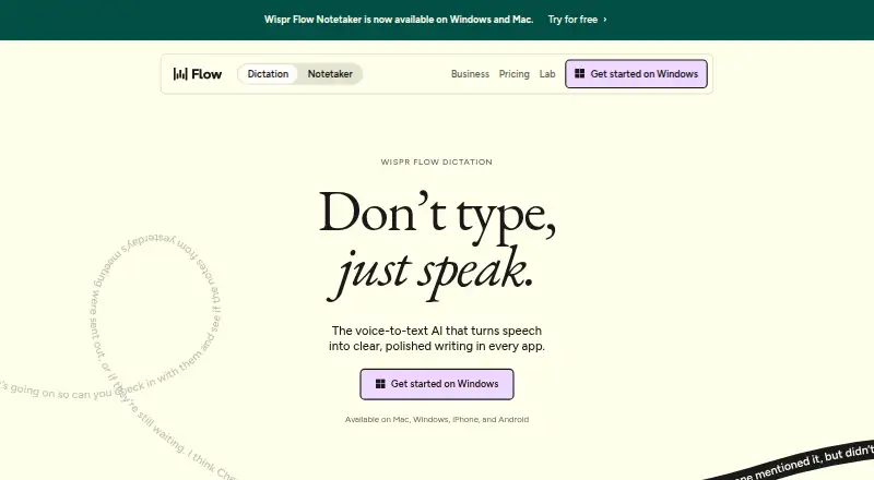 Wispr Flow's website