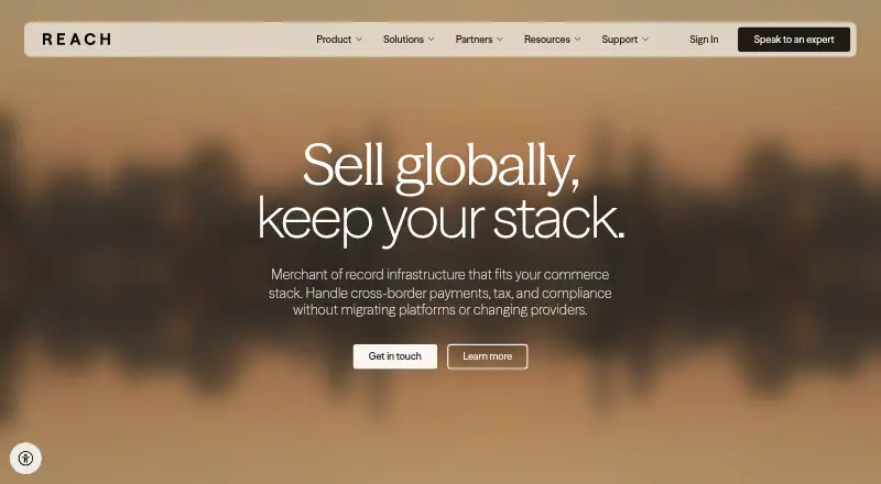 The Reach homepage