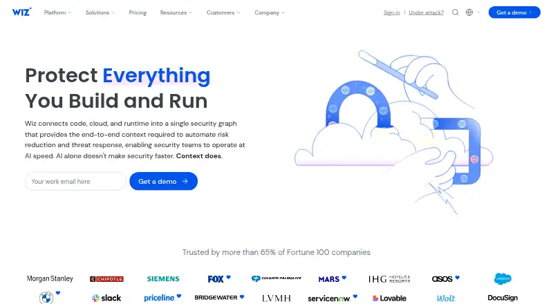 The Wiz API Security Posture Management homepage