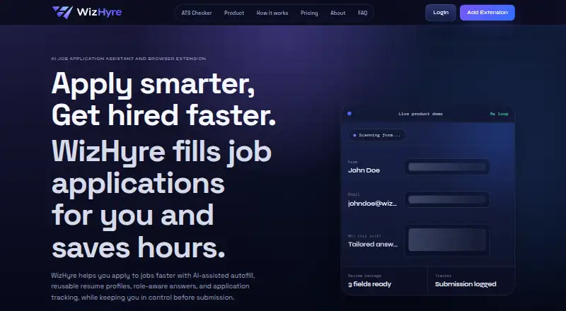 The WizHyre homepage