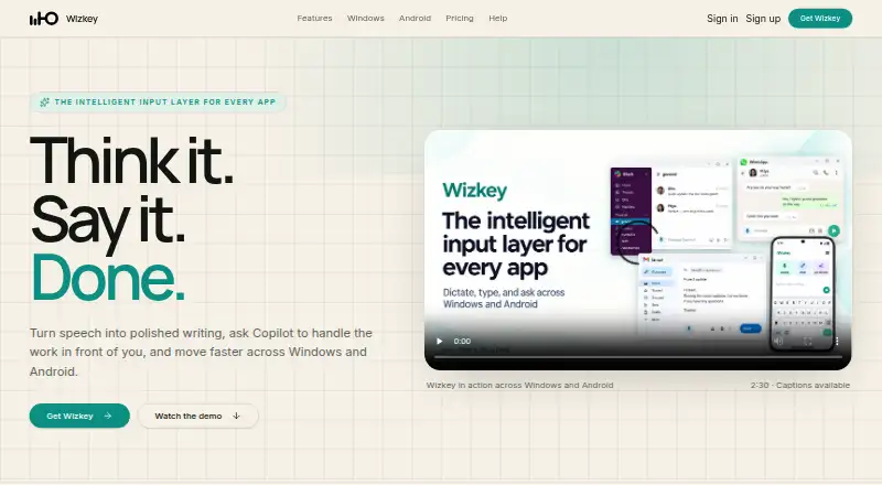 Wizkey's website