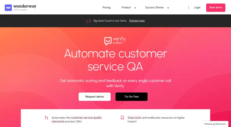Wonderway AI Coach (Verity)'s website