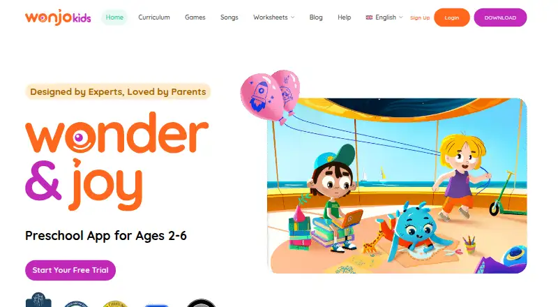 WonJo Kids's website