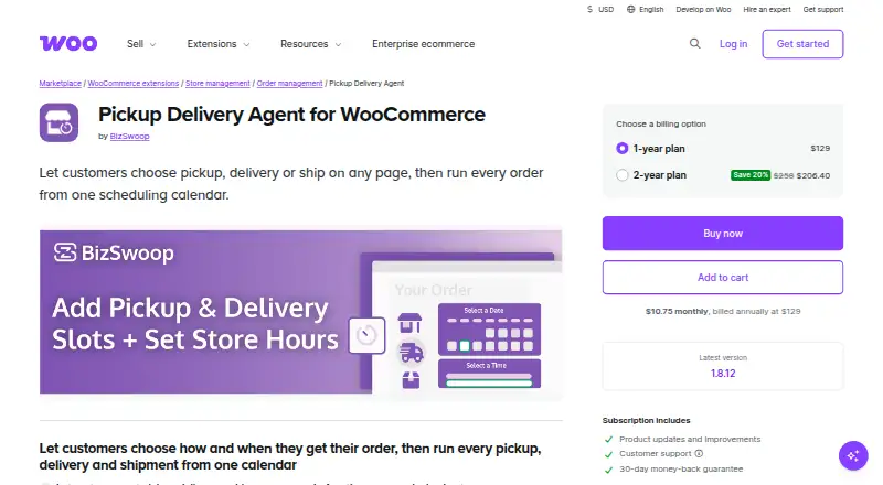 The Pickup Delivery Agent homepage