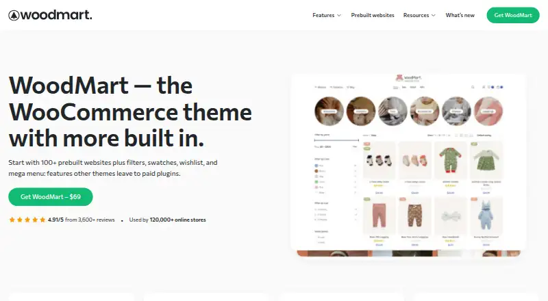 The WoodMart homepage