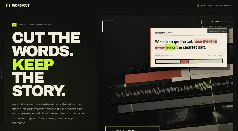 WordCut's website