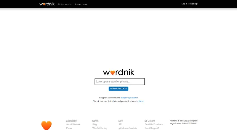 Wordnik's website