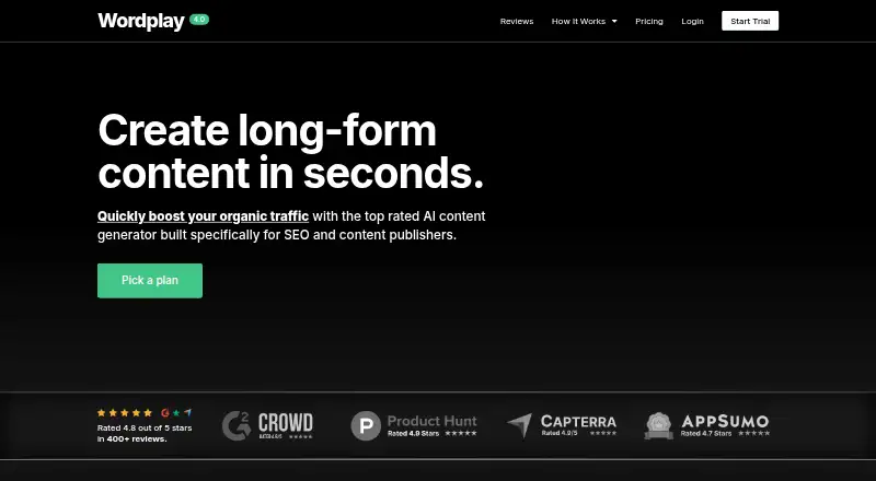 The Wordplay homepage