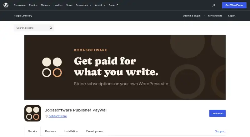 Bobasoftware Publisher Paywall's website