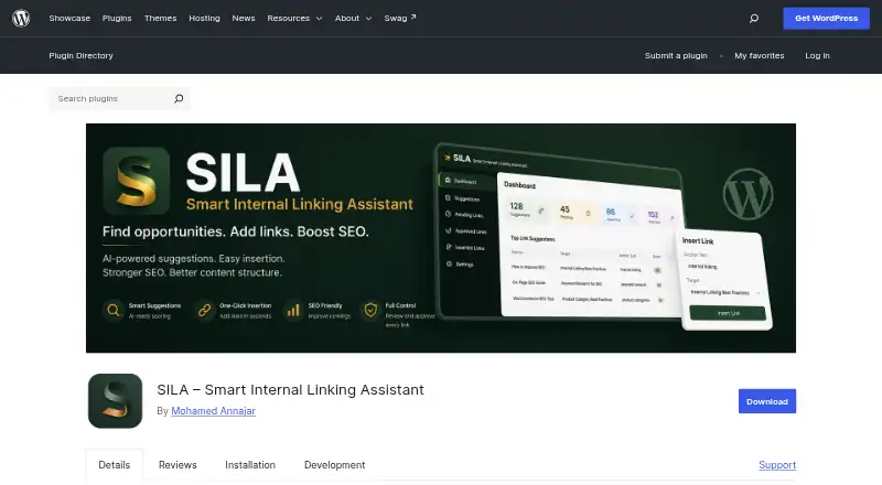 SILA – Smart Internal Linking Assistant's website