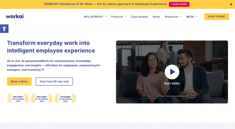 The WORKAI homepage