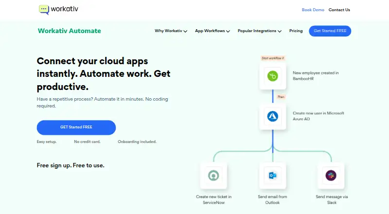 Workativ Automate's website