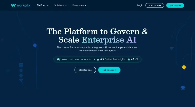 Workato API Platform's website
