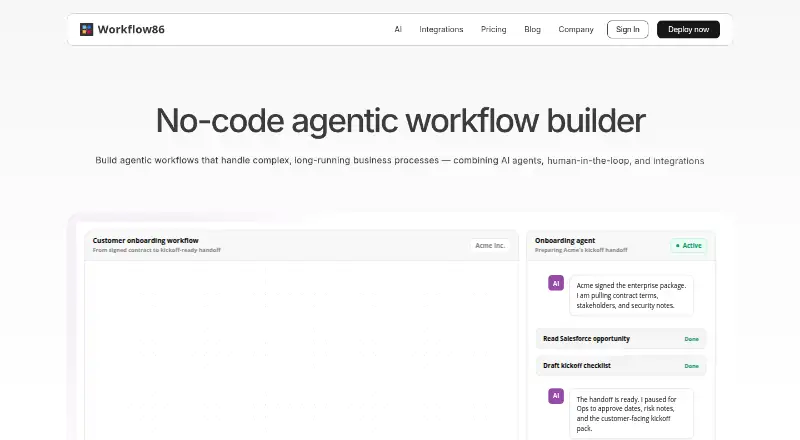 Workflow86's website