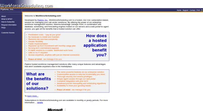 The WorkforceScheduling.com homepage