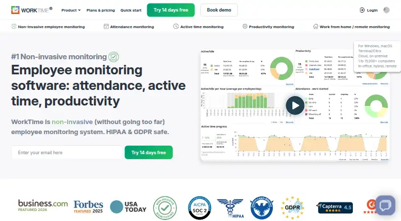 WorkTime's website