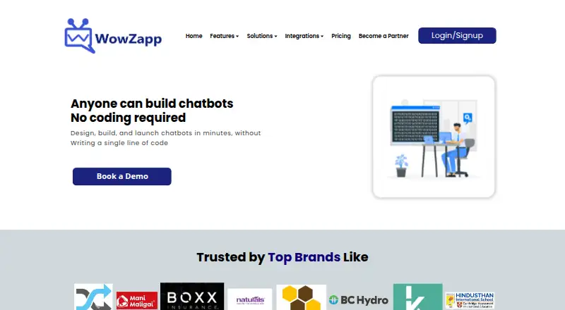 The WowZapp homepage