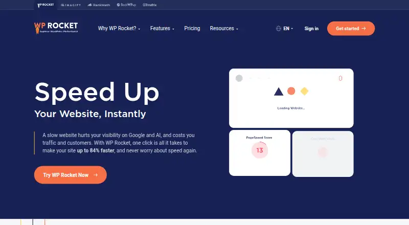 WP Rocket's website