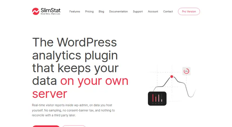 The SlimStat Analytics homepage