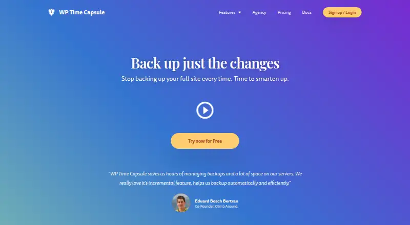 The WP Time Capsule homepage