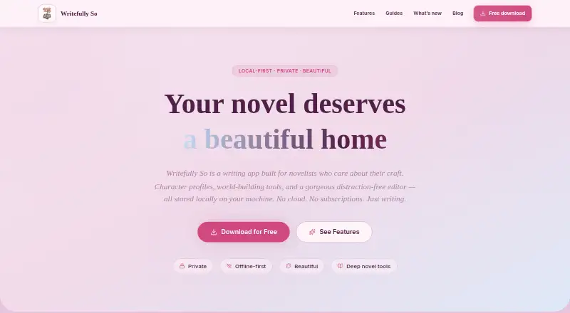 The Writefully So homepage