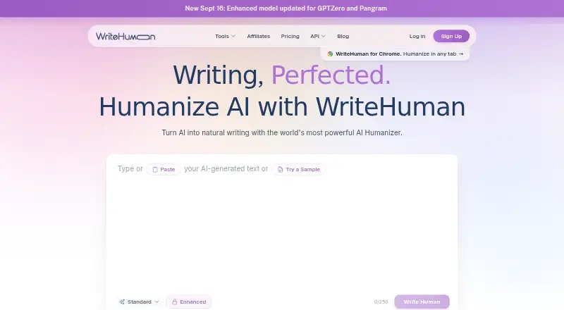 WriteHuman's website