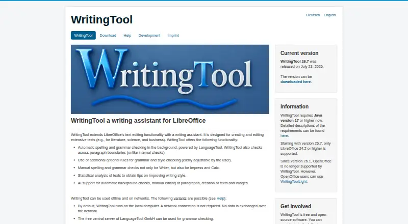 The WritingTool homepage