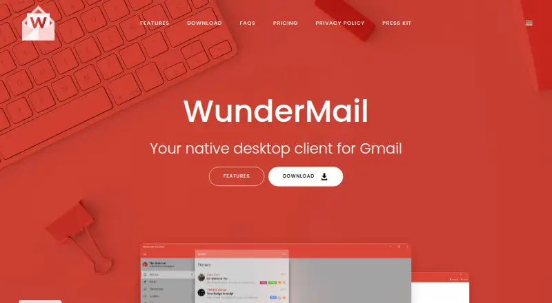 WunderMail's website