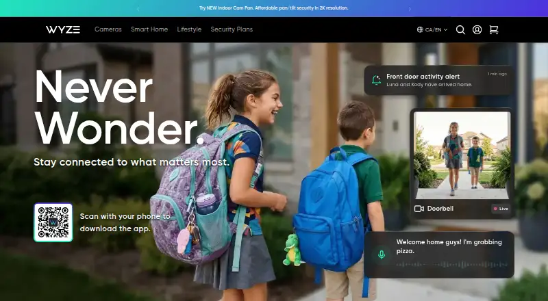 Wyze app's website