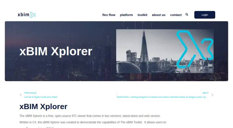 The xBIM Xplorer homepage