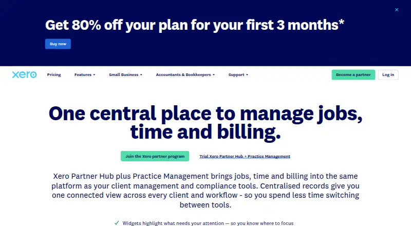 Xero Practice Manager's website