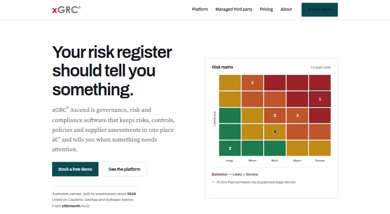 The xGRC Ascend homepage