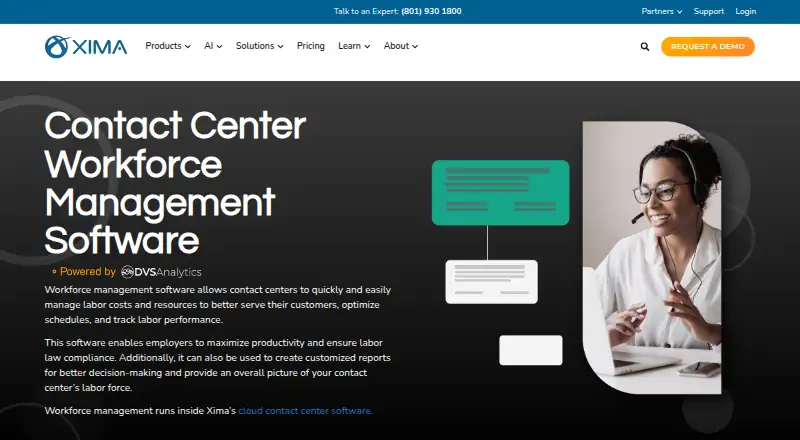 Xima Workforce Management's website