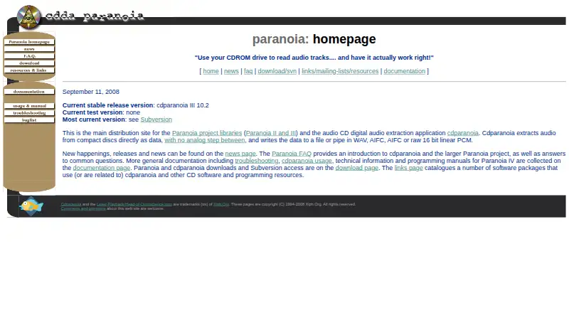 cdparanoia's website