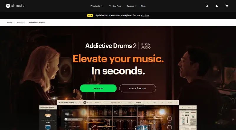 Addictive Drums 2's website