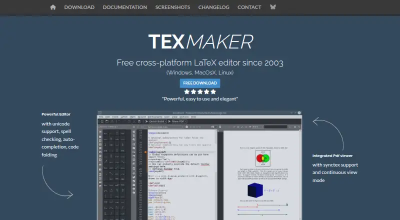 Texmaker's website