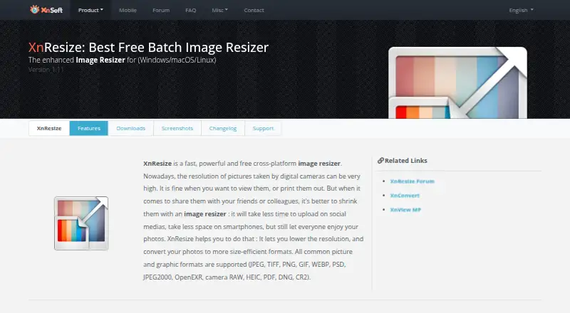 XnResize's website