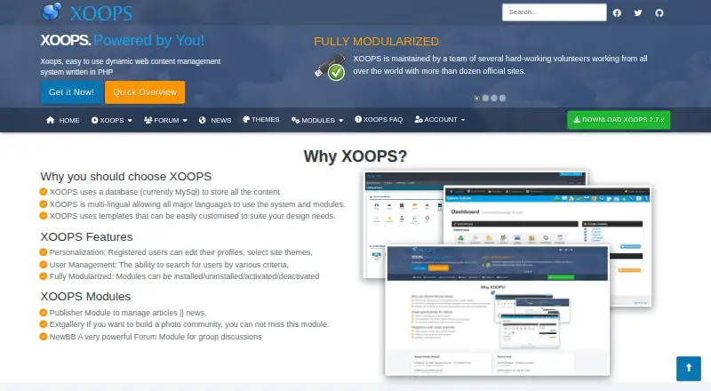The XOOPS homepage
