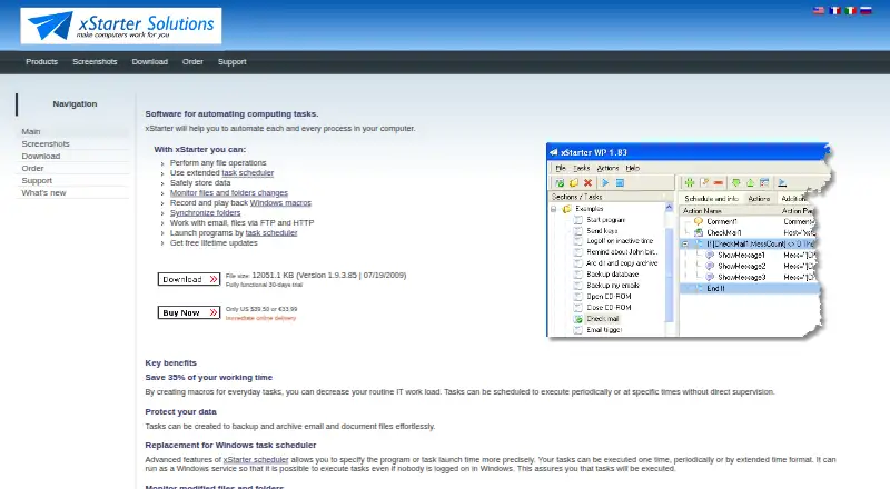 The xStarter homepage