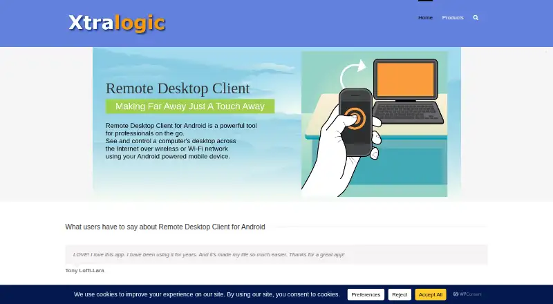 Xtralogic RDP Client for Chrome's website