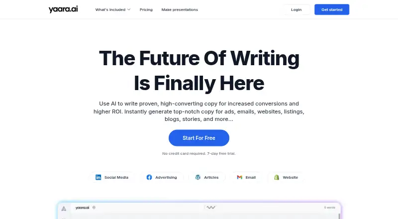 The Yaara homepage