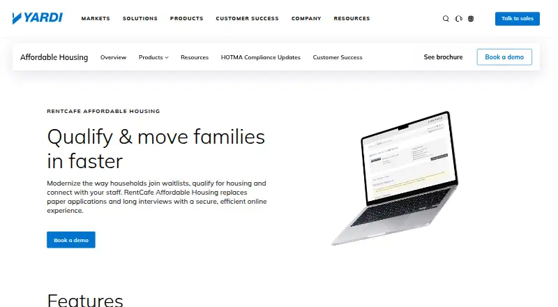 RentCafe Affordable Housing's website